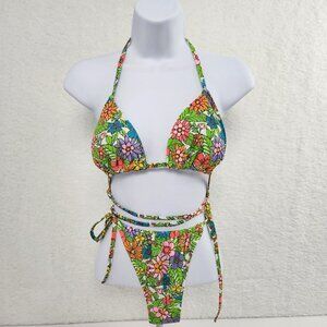 Bikini Two-piece Bright Floral Colorful Wild Fables Small Women's